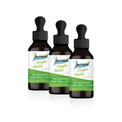 Produktbild von Nimm 3, zahl 2 Aktion Liposomale Ginkgo Biloba Tropfen hochdosiert - 100mg Ginkgo Biloba pro Tag (72.000mg Ginkgo Biloba in 3 Flaschen) - Keto MCT Öl