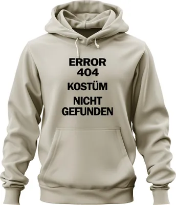 Produktbild von Error 404 Kostüm nicht gefunden Programmierer Karneval Halloween Uni Hoodie Kapuzenpullover, Natur, M