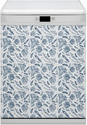Produktbild von Küche Dekorative Magnete  Magnet Folie für Geschirrspüler 60x70 cm   - Blaue Blätter