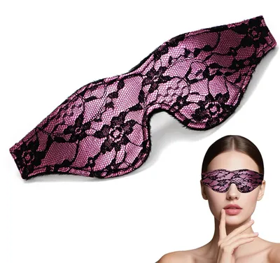 Imagen del producto de Mascarilla de seda suave, para adultos, de color rosa, ideal para viajes