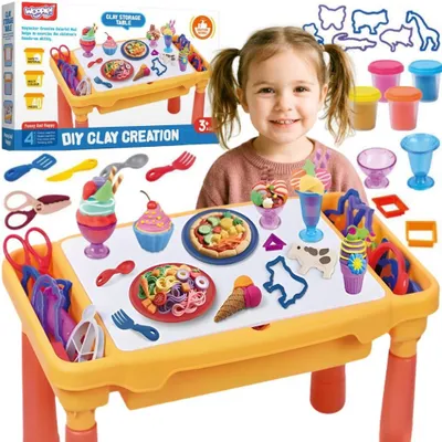 Obrázek produktu pro WOOPIE Kreativní Stolek s Modelínou Úložné Prostory Formičky 40 ks