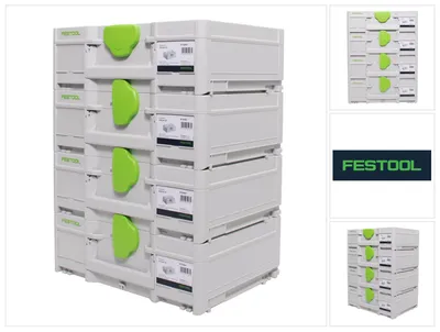 Image de Festool SYS3 M 137 Set de coffrets Systainer 396 x 296 x 137 mm - 10,4 l (4x 204841)