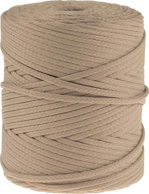 Produktbild von Polyester-Schnur 100m Kordel 4mm, PES Kordel Flechtschnur, Polyesterkordel, Farbe:beigegrau