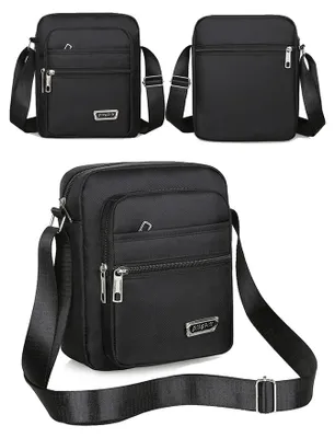 Imagen del producto de Bolso de hombro, diseño moderno, varios compartimentos, color negro