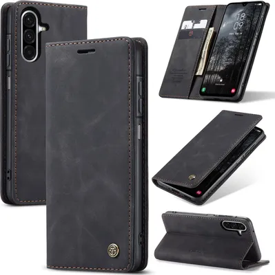 Immagine prodotto di Custodia per Samsung Galaxy A17 5G/4G Retro Custodia in Finto cuoio con funzione stand Custodia protettiva nera