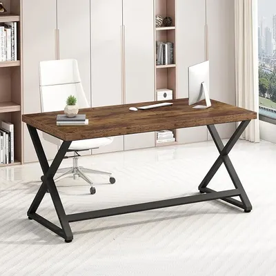 Imagen del producto de Escritorio vintage marrón, color , de madera, pequeño, para oficina, con dimensiones de 120 cm