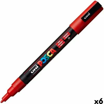 Produktbild von Uni-Ball PC-3M, Rot, Rundspitze, Mehrfarbig, Rund, 0,9 mm, 1,3 mm