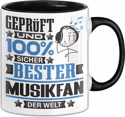 Produktbild von Musikfan Geschenk Lustiger Spruch für Musikfan Geschenkidee Bester Musikfan Der Welt (Schwarz)