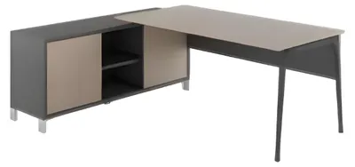 Produktbild von Moderner Eck-Bürotisch grau Tische Holzbüromöbel Arbeitstisch Tisch
