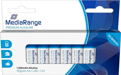 Zdjęcie produktu dla MediaRange MRBAT105, Jednorazowa bateria, AA, Alkaliczny, 1,5 V, 10 szt., Pudełko