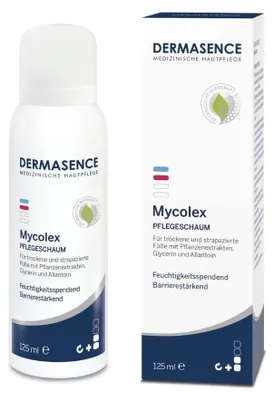 Produktbild von DERMASENCE Mycolex Pflegeschaum für trockene und strapazierte Füße, 125 ml Schaum