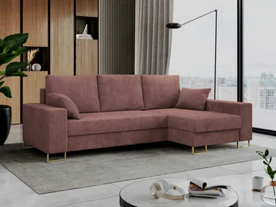 Produktbild von Ecksofa, Bettsofa, L-Form Couch mit Bettkasten - DORIAN-L - Kupfer
