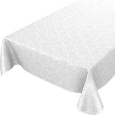 Produktbild von Tischdecke Wachstuch Blumen Weiß Robust Wasserabweisend Breite 140 cm Länge 220 cm