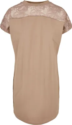 Zdjęcie produktu dla T-shirt damski Urban Classics Ladies Lace Tee Dress softtaupe - XS