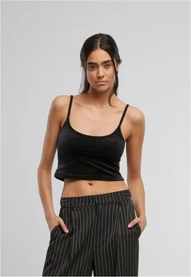 Immagine prodotto di Dámské tílko Urban Classics Donna Top corto in velluto nero - XS