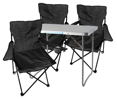 Image de set de meubles de camping 4 pièces noir