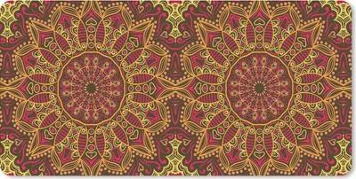 Produktbild von MuchoWow® Schreibtischunterlage Muster - Mandala - Pflanzen 80x40 cm - XXL Mauspad - Gaming Mauspad