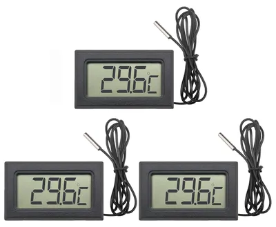 Zdjęcie produktu dla Cyfrowy termometr LCD -50°C ~ +110°C, 1 m sondy NTC, Zestaw 3, Do lodówki
