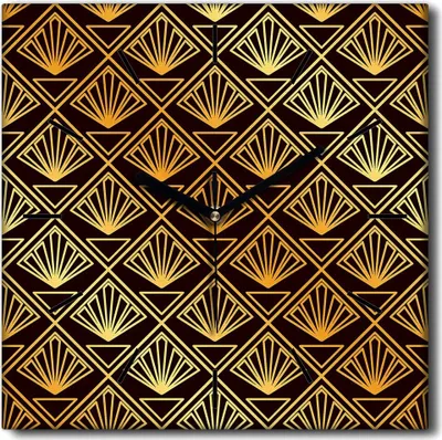 Produktbild von Coloray Uhr auf Leinwand 30x30 cm Wand Uhr Dekoration Wohnzimmer Segeltuch schwarze Hände -Vintage-Kunst-Muster