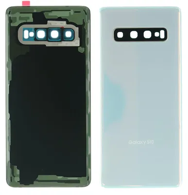 Produktbild von Samsung Galaxy S10 (SM-G973F) Backcover + Kameraglas + Kleber (Prism White), Weiß