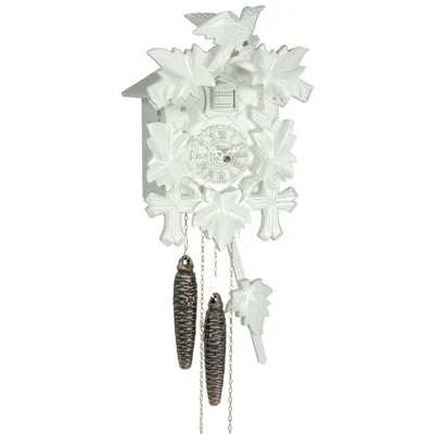 Produktbild von Trenkle - 1100_weiss - geschnitzte Kuckucksuhr - 1-Tag-Kettenzugwerk - Kuckuck Classic