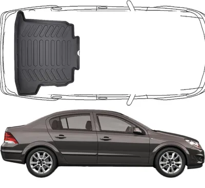 Produktbild von Trimak  Kofferraumwanne kompatibel mit Opel Astra H 2004 - 2010 Sedan Limousine Kofferraummatte