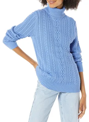 Produktbild von A. Essentials Damen Leichter Rollkragenpullover Mit Zopfmuster (Erhältlich In Üb