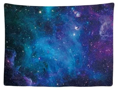 Productafbeelding van Ibenzoa® Wandtapijt met afbeelding van de Melkweg en planeten – 100% polyester wanddecoratie, 200 x 150 cm, HD-print, geschikt voor woonkamer, slaapkamer, kinderkamer