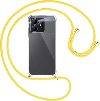 Produktbild von Handykette Backcover-Schutzhülle mit Band (Metall goldfarben) für Realme C51 (6.74'') - gelb