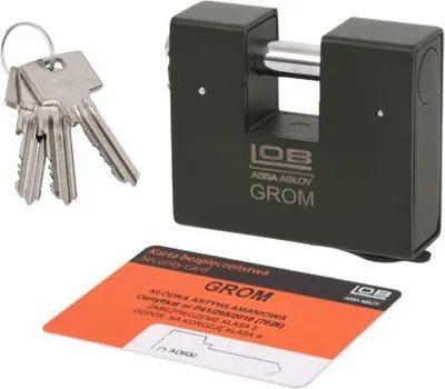 Zdjęcie produktu dla 80-pinowa kłódka GROM XT (KT611) z certyfikatem klasy 4.5