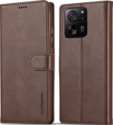 Produktbild von Hülle für Xiaomi 13T/Xiaomi 13T Pro, Klapphüllen Brieftasche Leder Magnetverschluss Ständer Schutzhülle Braun