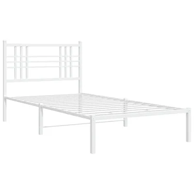 Obrázek produktu pro Kovový rám postele s čelem bílý 100 x 200 cm