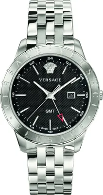 Immagine prodotto di Versace VEBK00418 Univers GMT nero argento bracciale in acciaio inox orologio uomo NUOVO