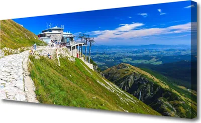 Produktbild von Tulup Leinwand-Bilder 125x50 Wandbild Canvas Kunstdruck Gebirge Weg Landschaft