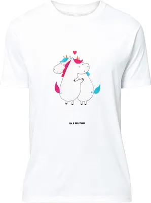 Produktbild von Mr. & Mrs. Panda Größe L T-Shirt Einhorn Mitteilung - Weiß - Geschenk, Tshirt, Liebe, Spruch, mit, Ehe, Valentinstag, Shirt, Unicorn