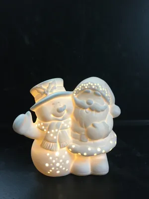Produktbild von Weihnachten Deko Xmas LED Nikolaus und Schneemann Gartendekoration Gartenfiguren für Außen für Fest