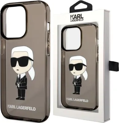Produktbild von Karl Lagerfeld KLHCP14LHNIKTCK iPhone 14 Pro 6.1  schwarz/schwarz Hardcase Ikonik Karl Lagerfeld Handyhlle