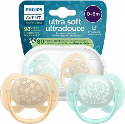 Immagine prodotto di Philips AVENT Succhietto SCF091/41 ultra soft, succhietto extra soft, ortodontico, silicone, bambino/ragazza, lavabile in lavastoviglie