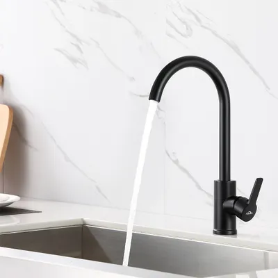 Produktbild von Schwarz Küchenarmatur Spültischarmatur 360° Wasserhahn Einhandmischer Spültisch Waschbecken Mischbatterie