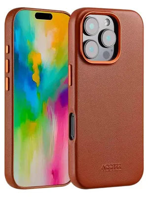 Produktbild von Accezz MagSafe Leather Backcover iPhone 16 Pro - Sienna Brown