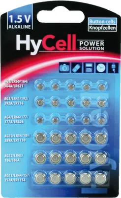 Image de Ansmann 5015473 HyCell Alkaline Knopfzellen-Set 30-teilig