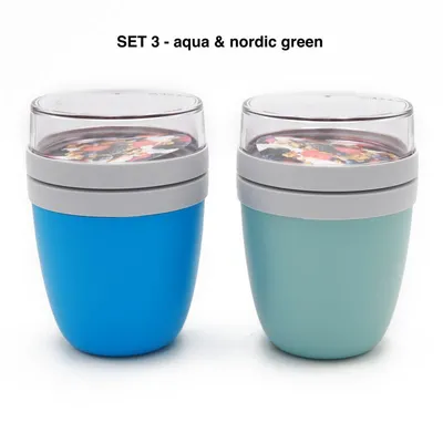 Produktbild von Mepal Lunchpot 2-er Set Ellipse aqua & nordic green