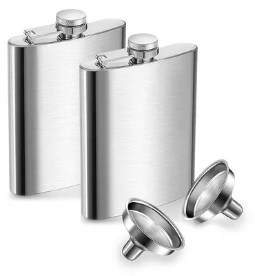 Immagine prodotto di Set di 2 palloni distillatori in acciaio inossidabile da 227 ml con imbuto