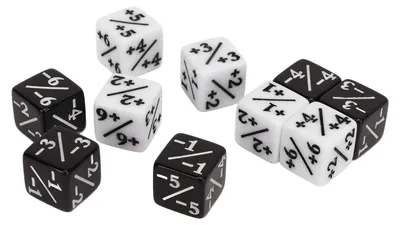 Imagen del producto de Dados de 4 caras, de 16 mm, 20 unidades, en blanco y negro, para juegos