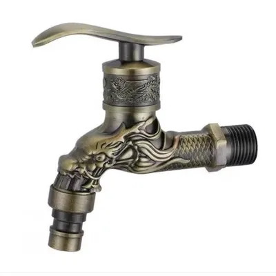 Image de ASKSA Robinet Vintage Jardin Antique, robinet en laiton antique, robinet mural, pour la maison, la cuisine, la salle de bain, le jardin extérieur