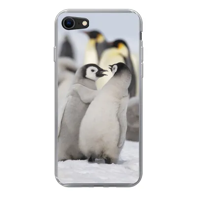 Produktbild von MuchoWow® Handyhülle Schutzhülle Hülle für iPhone SE 2022 Pinguine - Schnee - Tiere Silikon Softcase Handy Hülle - Schutzhülle
