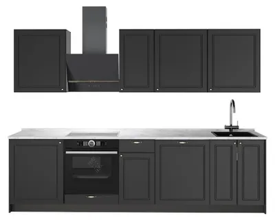 Produktbild von Küchenzeile Vicco Fame-Line Anthrazit-Gold Landhaus/Anthrazit 280 cm, AP Marmor, Model 64151