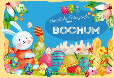 Produktbild von vianmo Holzschild 20x30 cm Ostergrüße BOCHUM Ostern