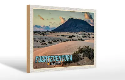 Produktbild von Holzschild Reise 30x20cm Fuerteventura Spanien El Jable Wanderdüne