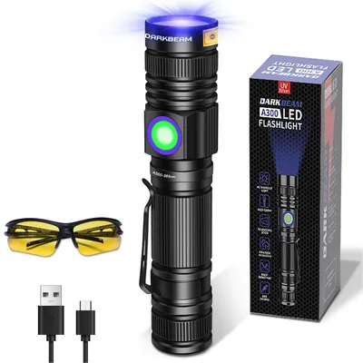 Obrázek produktu pro UV světlo, baterka 365 nm, nabíjecí, výkonná UV LED, černá světla